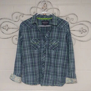 ROUGHSTOCK PANHANDLE SLIM PLAID & PAISLEY, SNAP, WHIPSTITCH, WESTERN SHIRT